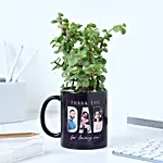 Personalised Jade Plant Black Mug