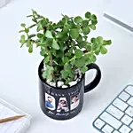 Personalised Jade Plant Black Mug