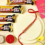Sneh Beads Mauli Rakhi & Cadbury 5 Star Chocolates
