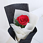 Love Red Rose Bouquet & Butterscotch Cake