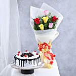 Spring Time Bouquet & Black Forest Cake Combo