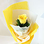 Bright Yellow Rose Bouquet & Chocolate Cake