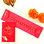 Sneh Gold Beads Mauli Rakhi & Personalised Pen Set