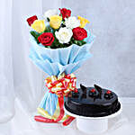 Happy Father's Day Truffle Cake & Mixed Roses