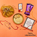Floral Bhaiya Bhabhi Rakhi & Golden Serenade Hamper