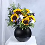Sunflower and Carnation Delight