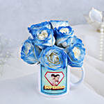 White Sprayed Roses In Fathers Day Personalised Mug