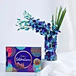 Radiant Orchids With Chocolates Combo