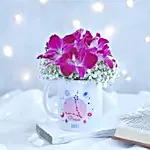 Enchanting Orchid Pisces Personalised Mug