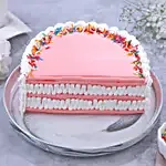 Vanilla Bliss in Pink Eggless Cake- 1 Kg
