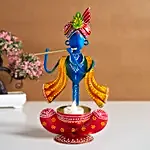 Handcrafted Krishna Idol- Blue, Yellow & Red