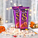Diwali Shine Candle & Dairy Milk Silk Gift