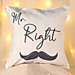 Mr. Right Karvachauth Special Cushion