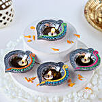 Elegant Diwali Diyas & Ferrero Rocher Box