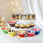 Vibrant Diwali Diyas & Ferrero Rocher Box
