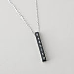 Personalised Black Neck Chain With Sqaure Pendant