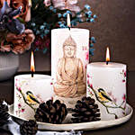 AuraDecor Buddha Pillar Candle Gift Set