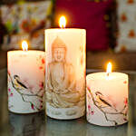 AuraDecor Buddha Pillar Candle Gift Set