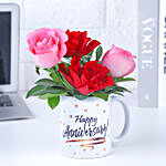 Happy Anniversary Rose Mug