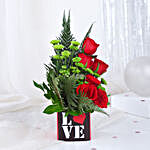 Red Rose Love Vase