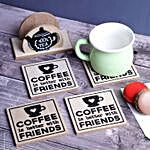 Coffee & Friends Coaster Gift Set- Beige