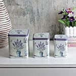Lavender Vase Storage Tins