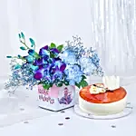 Personalised Blooming Birthday Vase & Cream Cake