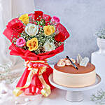 Rosey Delight Bouquet & Luscious Cake