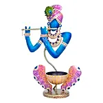 Krishna T Light Candle Holder Blue & Pink