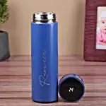 Personalised Temperature Hydration Bottle- Blue