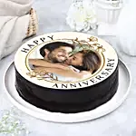 Personalised Anniversary Chocolate Photo Cake- Half Kg