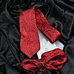 Kavove Floral Red Tie & Pocket Square Set