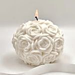 Enchanting Bloom Rose Candle- White