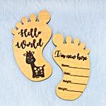 Hello World Feet Baby Announcement Plaque