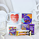 Love Hugs Kisses Mug & Chocolates Gift