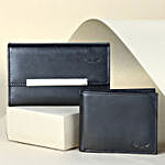 Sleek Black Leather Wallet Gift Combo