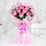 Endearing 12 Pink Roses Bouquet