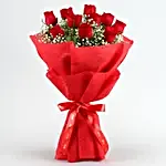Timeless Love Red Roses Bouquet & Chocolate Cake