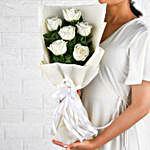 Heavenly 6 White Roses Bunch