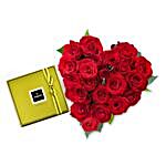 Red Roses Heart N Chocolates