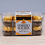 Traditional Golden Pearl Rakhi And 16 Pcs Ferrero Rocher