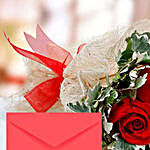 Red Roses Bouquet With Greeting Card