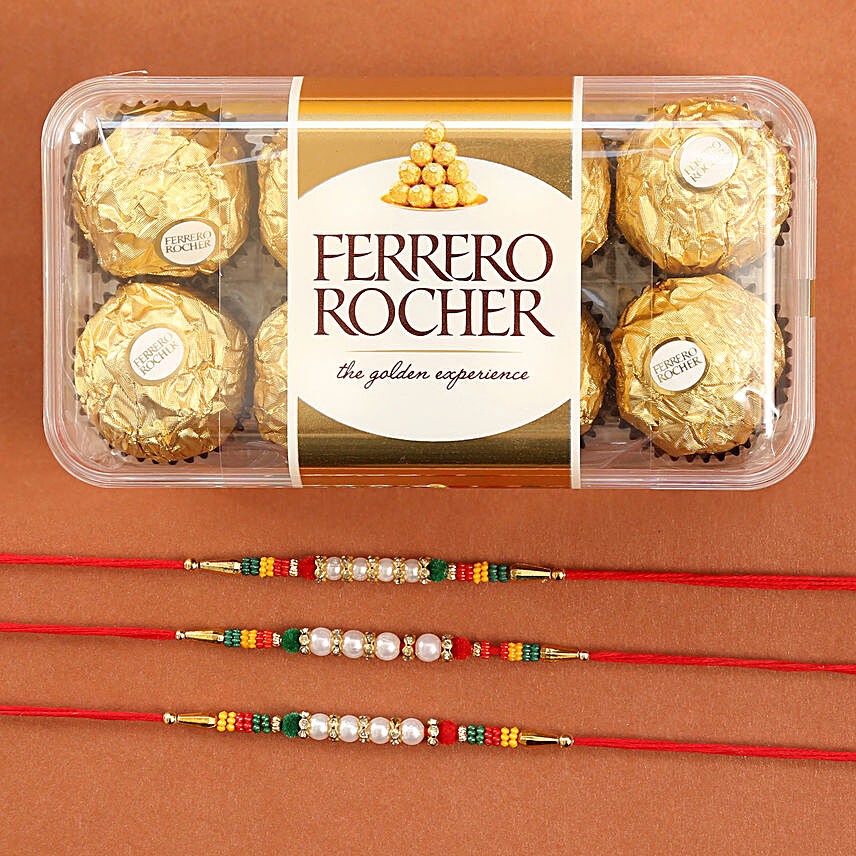 Set Of Colorful Rakhis With Rocher