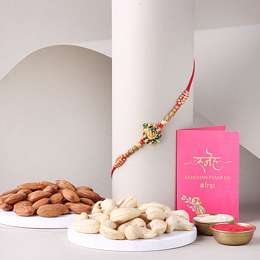 Sneh Designer Ganesha Rakhi with Almond