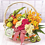 Basket Of Fruits and Flowers
