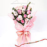 Dreamy Mixed Roses Bouquet With Rakhi