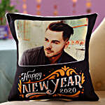 Personalised New Year Greetings Cushion For Him