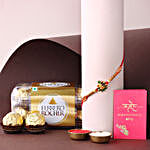 Sneh Designer Ganesha Rakhi and Ferrero Rocher Combo