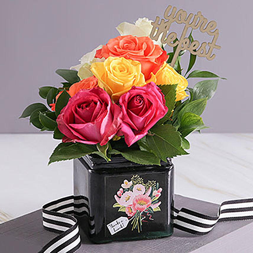 Elegant Good Luck Roses In A Vase