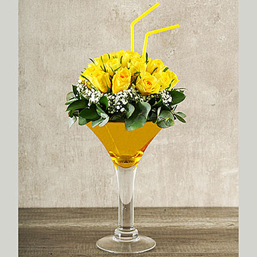 Elegant Yellow Rose Cocktail
